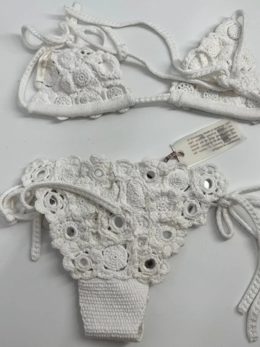 LoveShackFancy Ostelle Crochet Embellished Bikini Set - Size S/L Mixed NWT - Picture 13 of 13